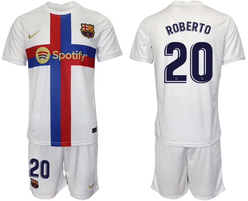 Men 2022-2023 Club Barcelona white away 20 Soccer Jersey